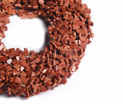 14 Inch Strand Brown Sunstone Smooth Triangle Side Drill Beads, Beautiful Sunstone Fancy Trillion Gemstone Handmade Beads Jewelry Craft SALE