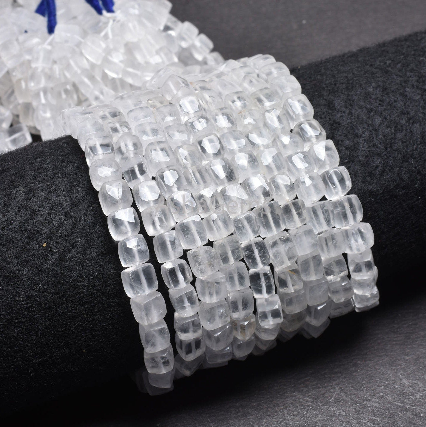 White Crystal quartz faceted 3D Cube Box Beads, Natural Crystal beads,8" Crystal faceted Cube Box Gemstone Beads Jewelry Making Crafts SALE