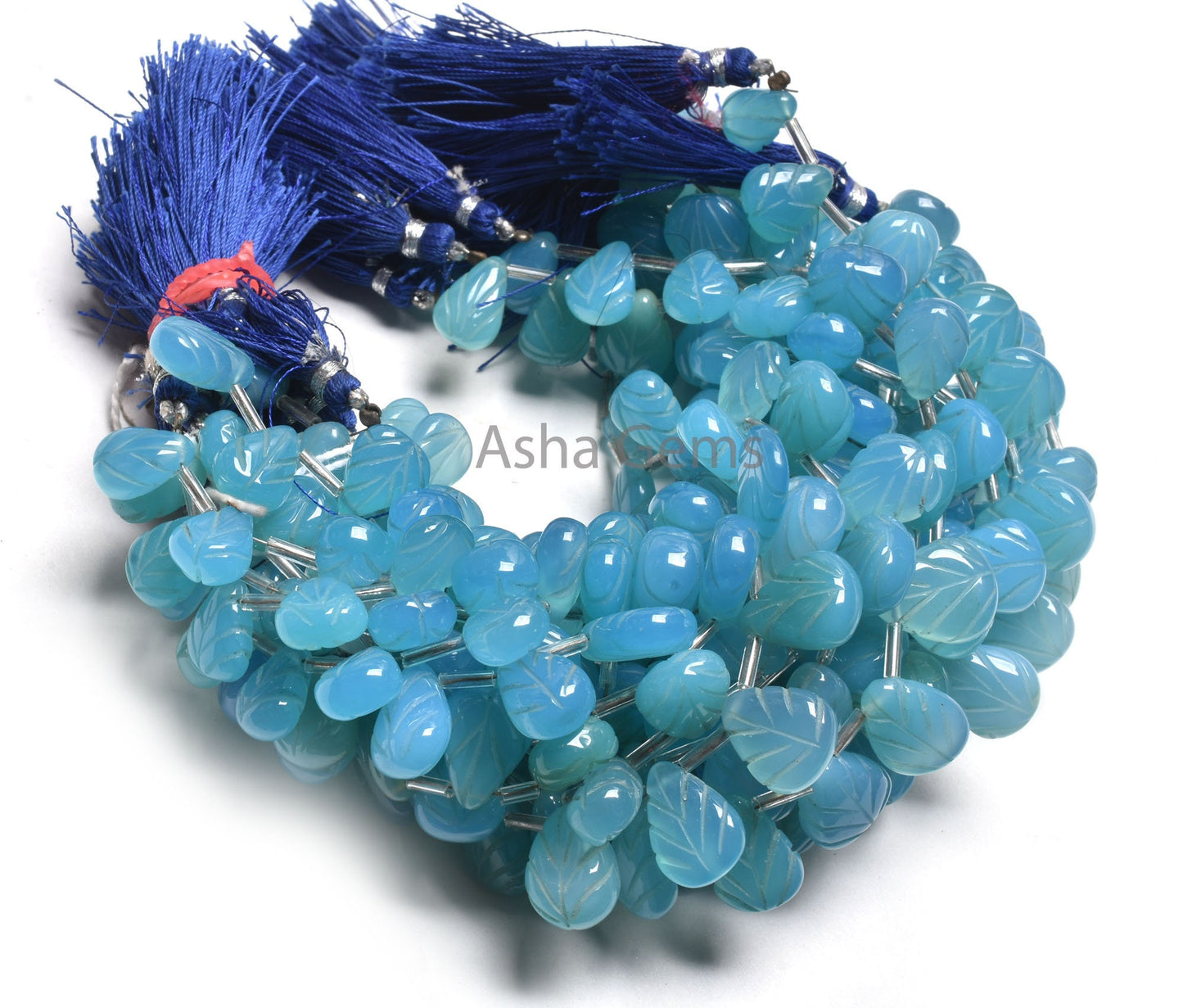 Blue chalcedony Carving Pears Shape beads,9' strand Chalcedony Carved Teardrop Beads, AAA Blue Chalcedony Carve Beads Gemstone Handmade SALE
