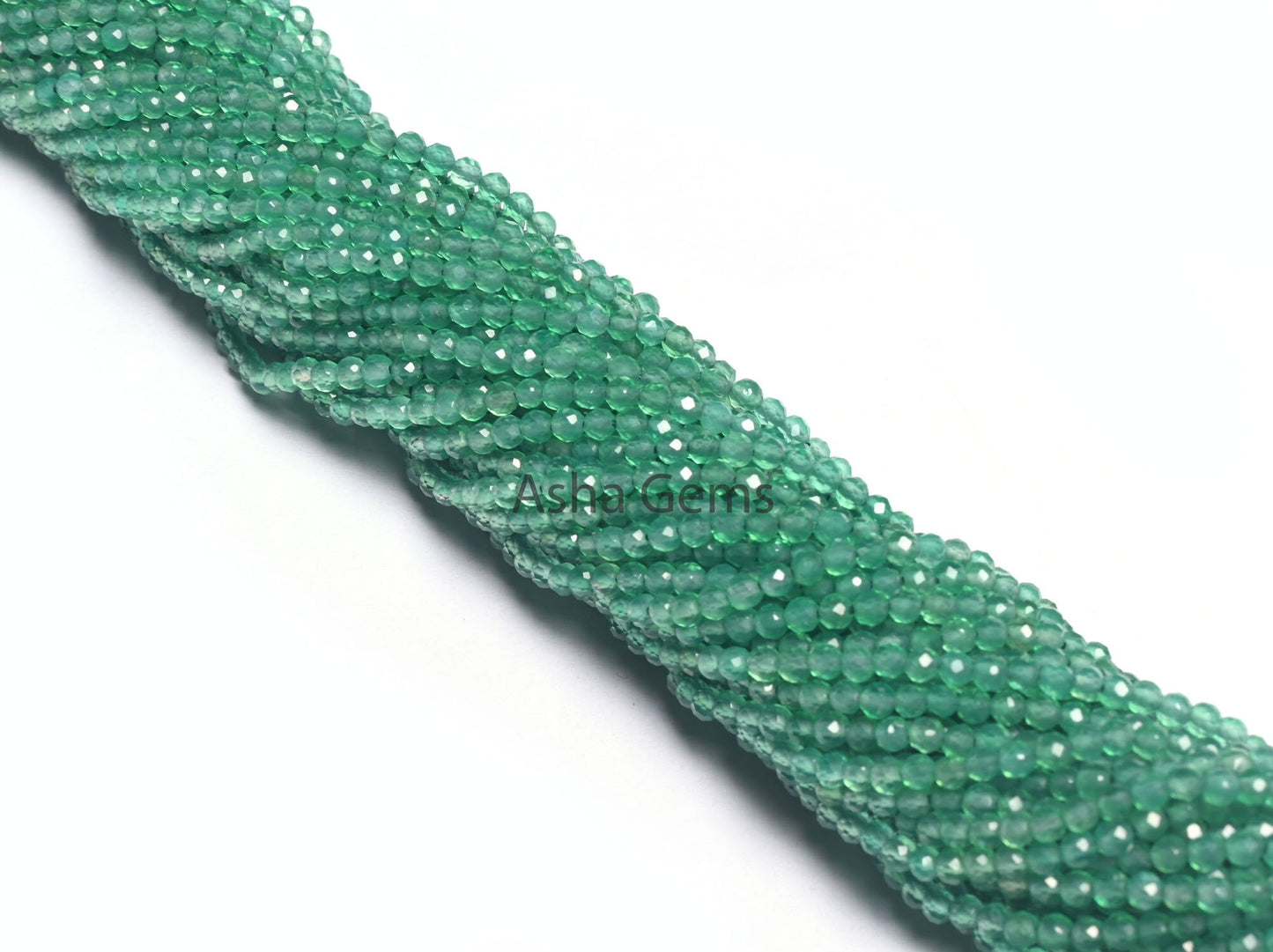 Beautiful Natural Green Onyx Micro Cut Rondelle Faceted Gemstone Beads 2.5 mm,AAA Quality Onyx Faceted Roundelle Bead Jewelry Making Crafts