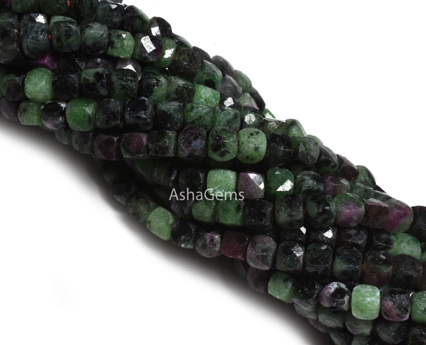 Beautiful Ruby Zoisite Faceted Cube Box Beads, Natural Ruby Zoisite 3D Cube Box Beads,Green Ruby Zoisite Faceted Bedas Tiny, Jewelry Crfats
