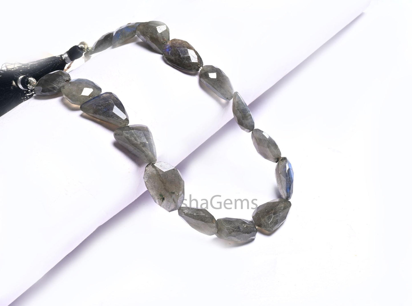 Beautiful Labradorite Nugget Shape Faceted Gemstone Beads,10" Natural Blue Fire Black Rainbow Uneven Tumble Handmade Bead Jewelry Craft SALE