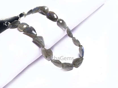 Beautiful Labradorite Nugget Shape Faceted Gemstone Beads,10" Natural Blue Fire Black Rainbow Uneven Tumble Handmade Bead Jewelry Craft SALE