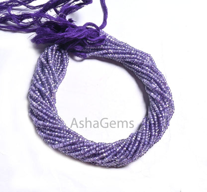 3.2 mm Beautiful Purple Blue Zircon Micro Cut Rondelle Beads,12.5" AAA Zircon Cubic Faceted machine Cut Beads,Zircon Bead Jewelry Craft SALE