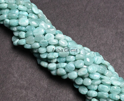 Natural Blue Amazonite Smooth Oval Nugget Shape Gemstone Loose Beads,13"Fine Amazonite Handmade Uneven Oval Straight Drill Bead Jewelry SALE