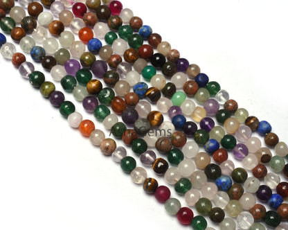 Beautiful multi Color Smooth Round Ball Beads,12"Strand Natural Mix Gemstone Plain Round Shape Gemstone beads Disco Beads Jewelry Craft SALE