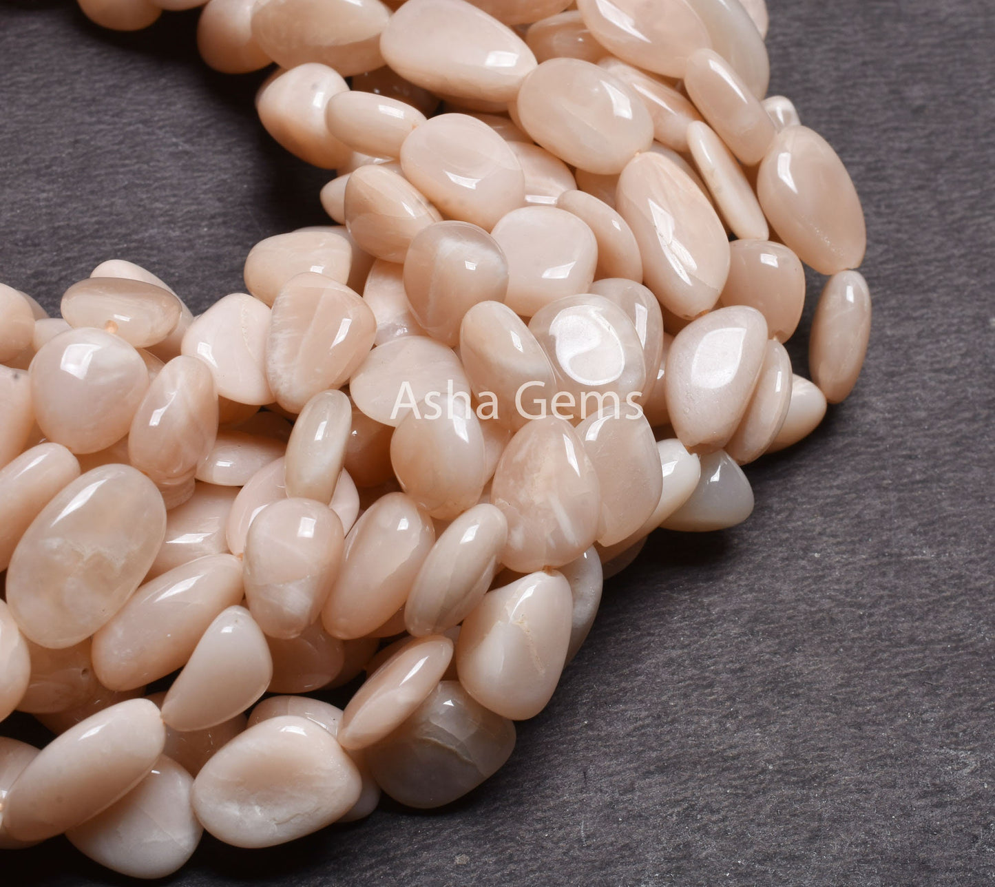 Beautiful Peach Moonstone smooth Nugget Gemstone Beads,13"Strand Pink Moonstone Plain Handmade Straight Drill Tumble Bead Jewelry Craft SALE (AG 22243)