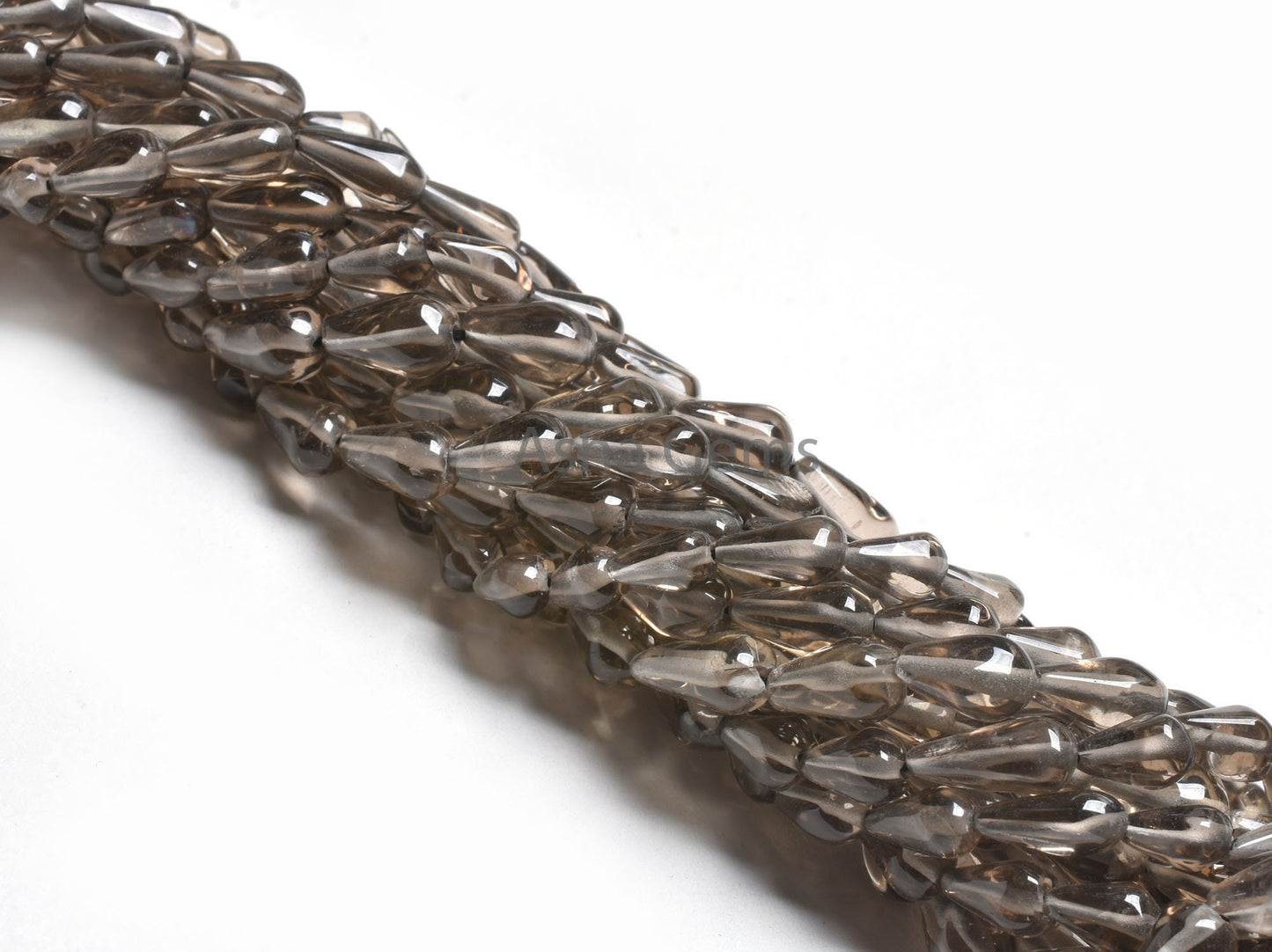 Beautiful Smoky Quartz Smooth Drops Shape Beads, Natural Smoky Straight Drill Teardrop Beads, Smoky Handmade Gemstone Loose Beads,14" Strand