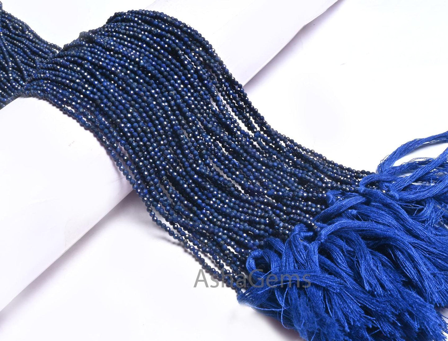 2.2mm Natural Blue Lapis Micro Cut Faceted Rondelle Shape Beads, Fine Quality Lapis Lazuli Machine Cut Gemstone Tiny Bead Jewelry Craft SALE