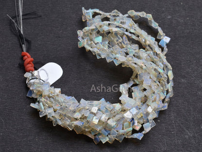 Natural Ethiopian Opal Smooth Uneven Square Shape Beads,Flashy Welo Fire White Ethiopian Opal Fancy Kite Gemstone Handmade Bead Jewelry SALE