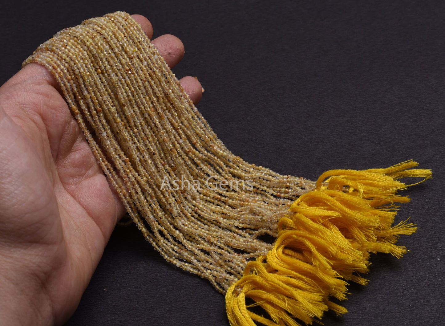 AAA Quality Golden Rutile Micro Cut Gemstone beads 2 mm Natural Rutile Machine cut Faceted rondelle beads, Golden Yellow Rutile Bead Jewelry