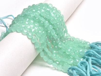 Beautiful Aqua Blue Chalcedony Faceted Coin Shape Beads,8" Strand AAA Chalcedony Faceted Coin Briolette Straight Drill Gemstone Bead Jewelry