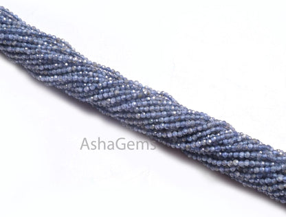 Beautiful Iolite Micro Cut Rondelle Faceted Machine Cut Gemstone Loose Beads,2mm Natural Blue Iolite Micro Cut Tiny Iolite Bead Jewelry SALE