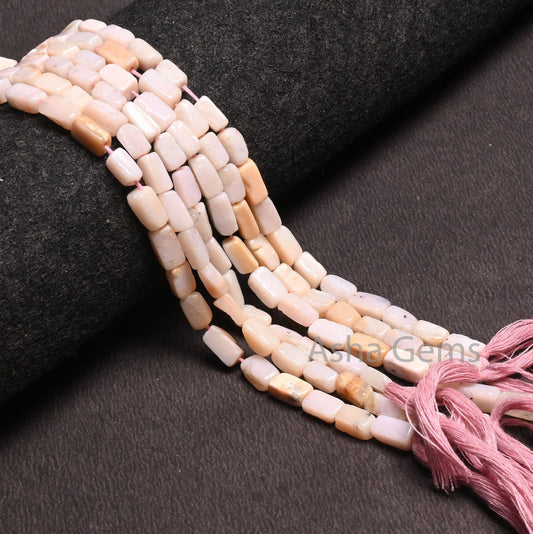 Pink Opal Smooth Rectangle Shape Gemstone Beads,4.5-9.5 mm Shaded Pink Opal Smooth Handmade Rectangle Straight Drill Bead Jewelry Craft SALE