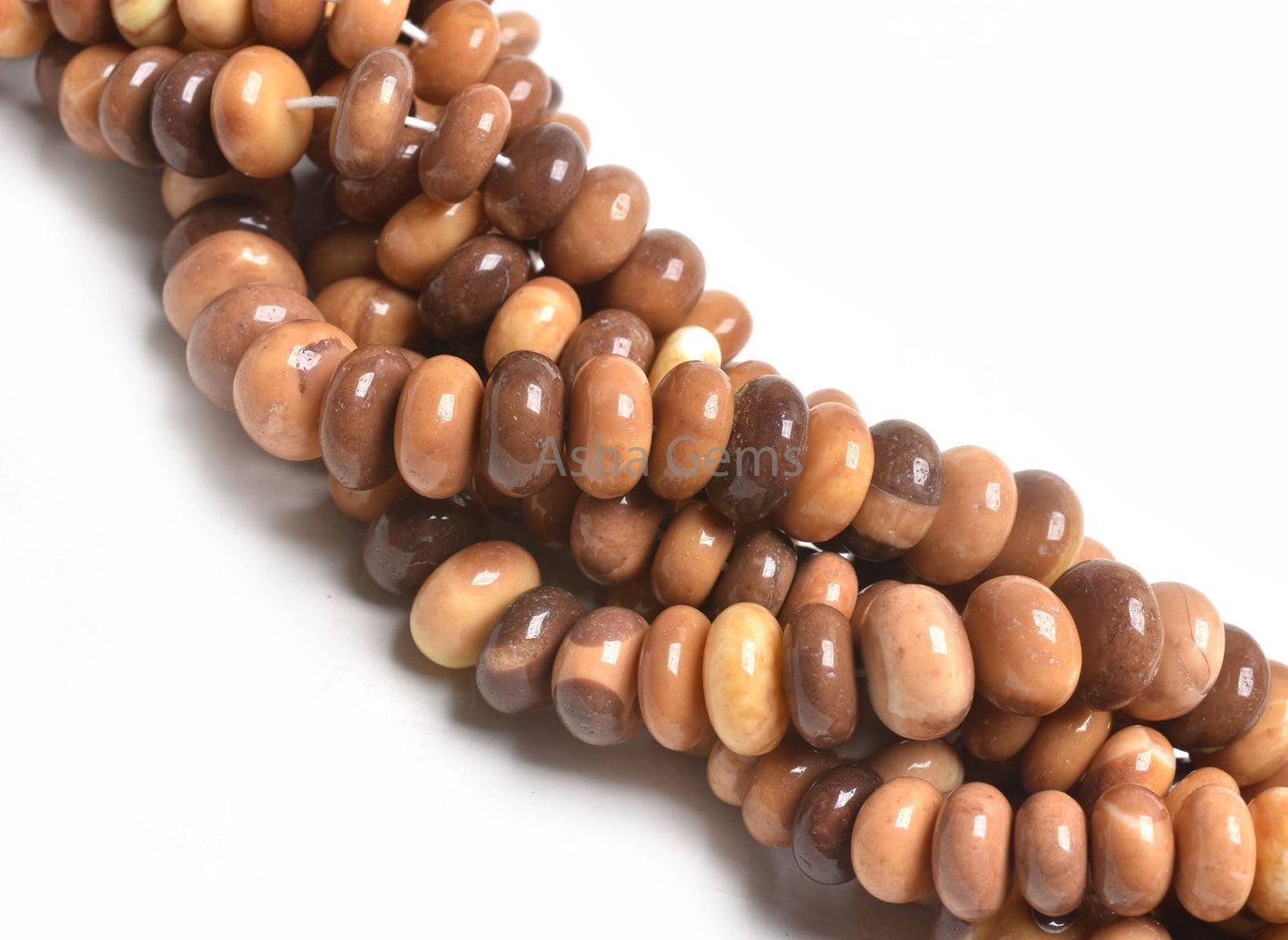 Beautiful Shaded Chocolate Brown Opal Smooth Gemstone Beads, Opal Plain Rondelle Handmade Beads, Boulder Opal Bead Jewelry Making Craft SALE