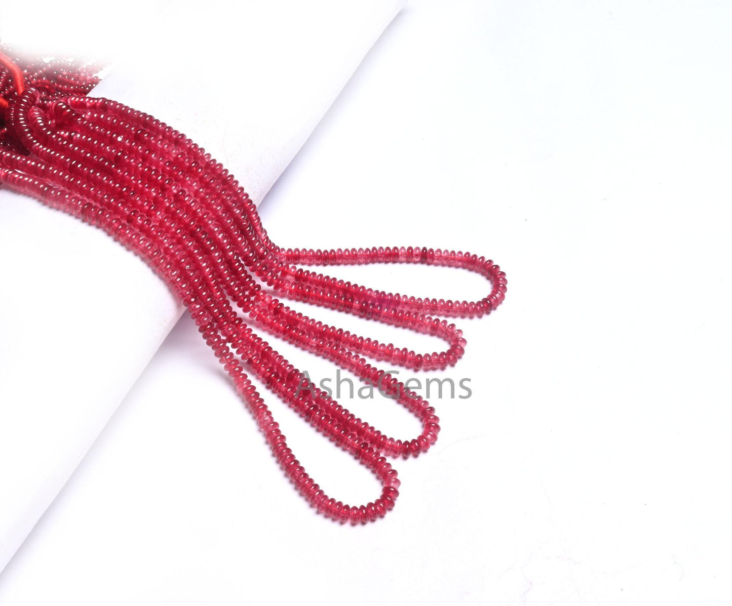 AAA Quality Red Jade Quartz Smooth Rondelle Beads,3.5, 4.5 mm Red Jade handmade Gemstone Beads, Jade Quartz Beads Jewelry Making Craft SALE