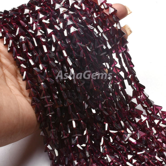 Amazing Red Garnet Trillion Shape Beads, Natural Garnet Faceted Triangle Beads,6mm Garnet beads Gemstone Flat Fancy Shape Beads For Jewelry