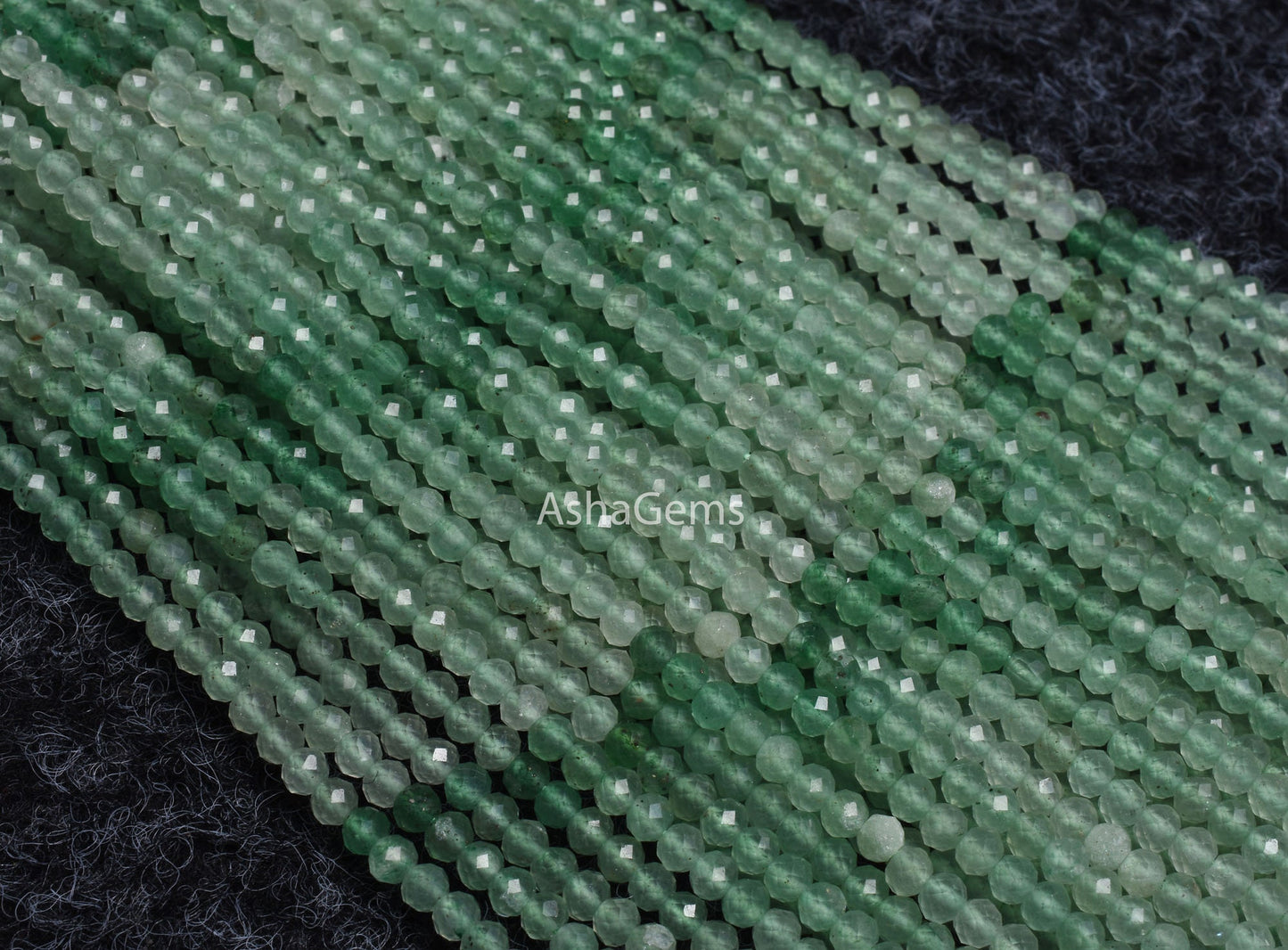 3 mm Genuine Aventurine Rondelle Faceted Gemstone Beads, Shaded Green aventurine Micro faceted machine Cut Beads AAA Quality aventurine Bead