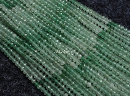 3 mm Genuine Aventurine Rondelle Faceted Gemstone Beads, Shaded Green aventurine Micro faceted machine Cut Beads AAA Quality aventurine Bead