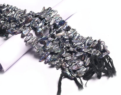 Beautiful Peacock Grey Black Water Pearl Uneven Shape Side Drill Nugget Beads,Fire ball Baroque Pearl Gemstone Pearl Bead Jewelry Craft SALE
