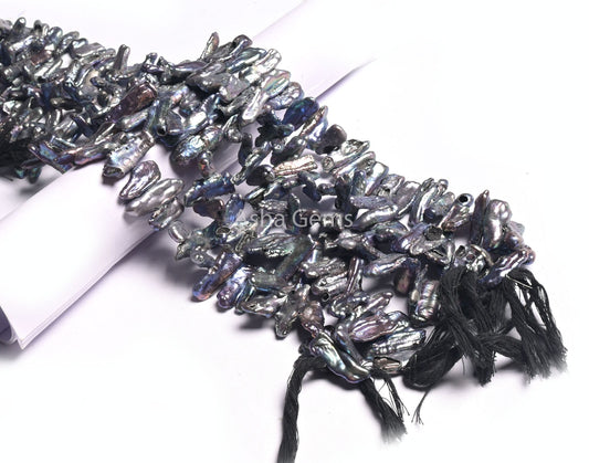 Beautiful Peacock Grey Black Water Pearl Uneven Shape Side Drill Nugget Beads,Fire ball Baroque Pearl Gemstone Pearl Bead Jewelry Craft SALE