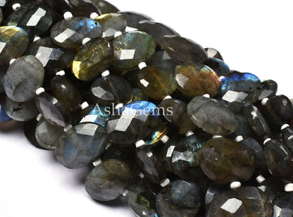 Natural Multi Fire Labradorite Faceted Oval Shape Beads, Labradorite Oval Gemstone Beads Oval Shape Briolette Labradorite Wholesale Jewelry