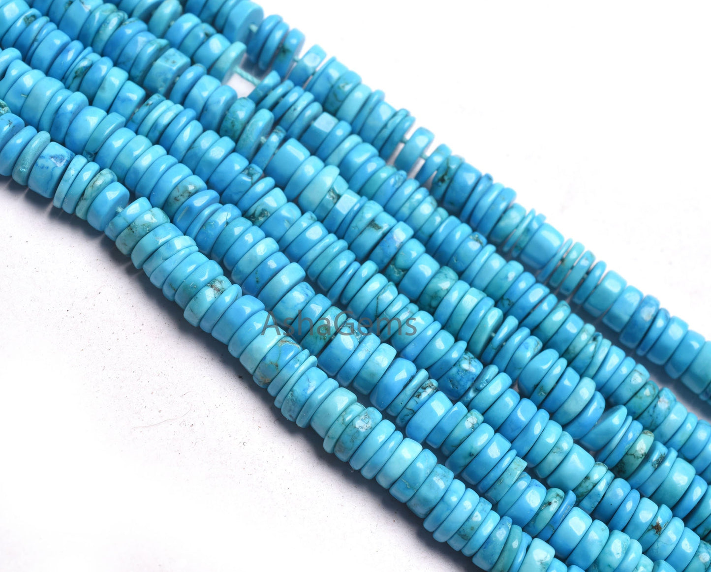 AAA Turquoise Howlite Smooth Tyre Shape Beads,5-5.5 mm Blue Turquoise Plain Handmade Tyre Shape Gemstone Beads For Jewelry Making Craft SALE