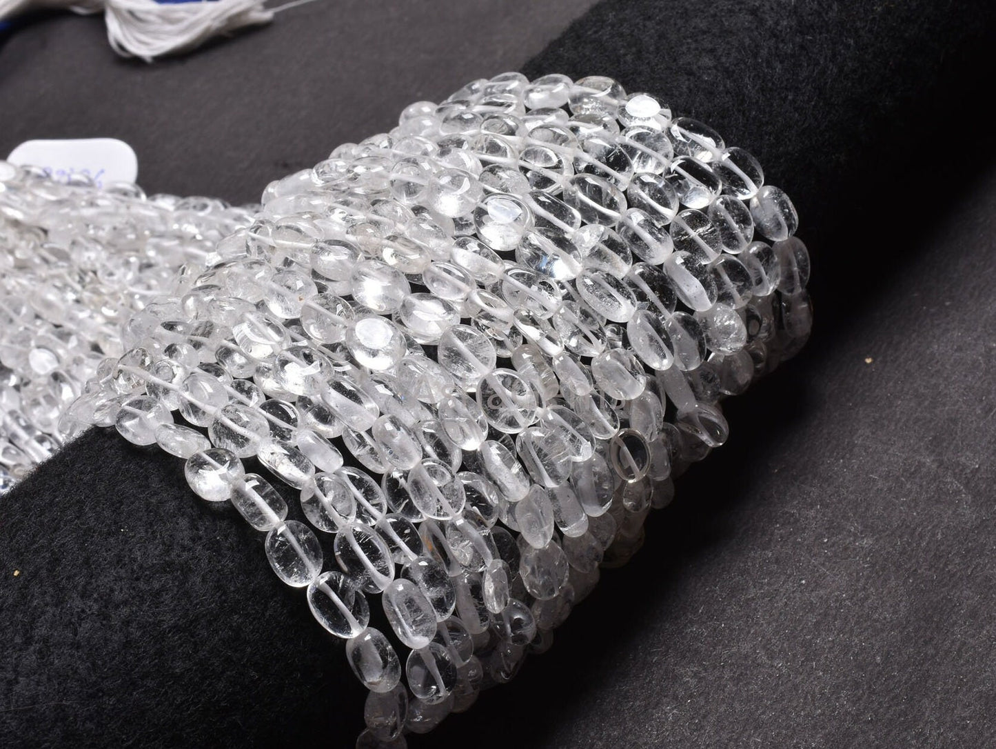 Beautiful White Crystal Quartz Smooth Oval Shape Gemstone Loose Beads,12.5" Strand Natural Crystal Plain Handmade Oval Beads Jewelry Crafts