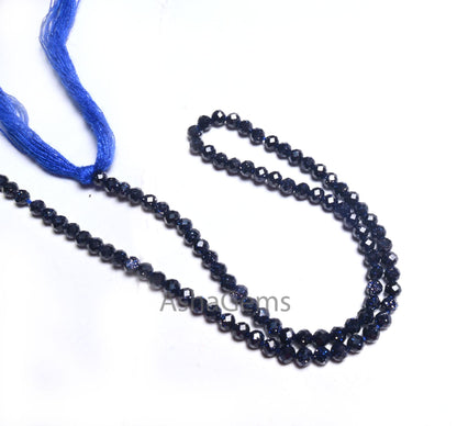 Beautiful Blue Sunstone Faceted Micro Cut Rondelle Shape Beads, Blue Sunstone Machine Cut Gemstone Beads, Sunstone Bead Jewelry Making Craft