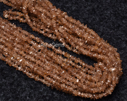 34"Strand Natural Original Zircon Uncut Chips Gemstone Beads,Fine Quality Brown Zircon Raw Rough Smooth Tiny Nugget Beads Jewelry Craft SALE