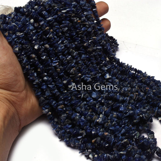 34inch Strand Natural Blue Sodalite Uncut Chips Gemstone Beads, Semi Precious Sodalite raw Rough Smooth Uneven tiny Beads Jewelry Craft SALE