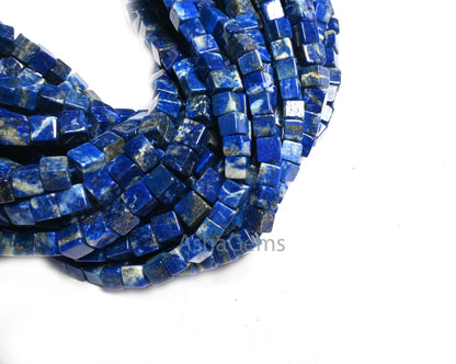 Beautiful Blue Lapis Lazuli 3D Cube Box Shape Smooth Gemstone Beads,8/16" Natural Lapis Plain handmade Cube Box Fine Lapis Bead Jewelry SALE