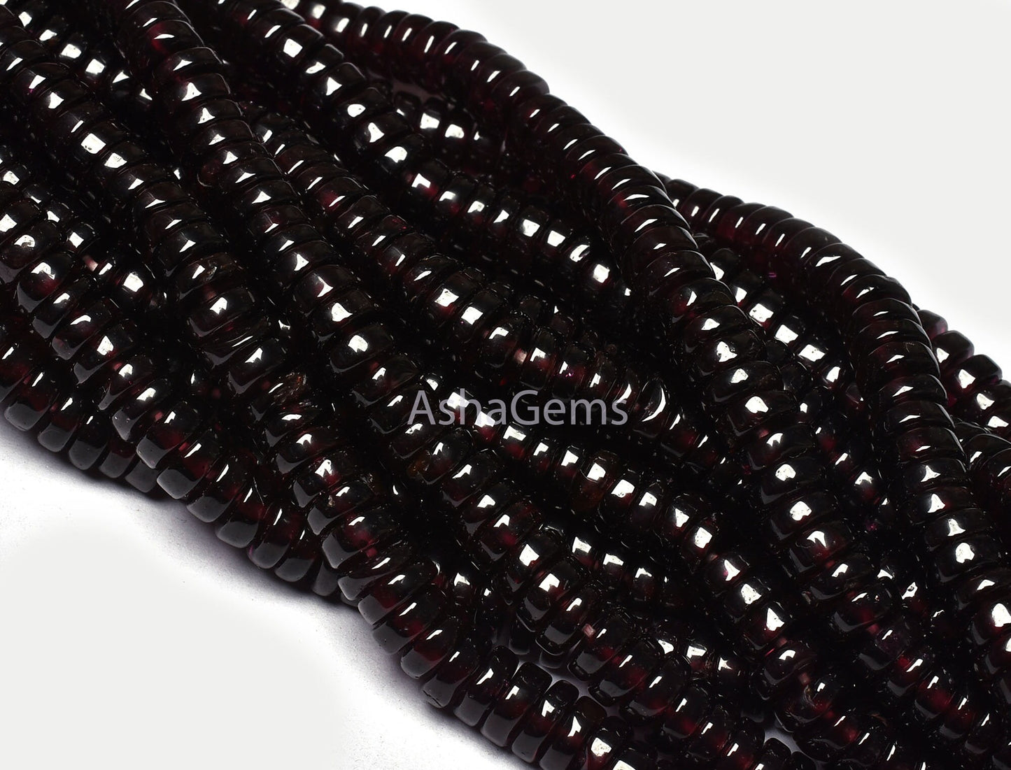 Natural Garnet Smooth Heishi Tyre Shape Gemstone Beads, Handmade Flat Beads, Red Garnet Plain Beads Garnet Beads For Jewelry Making Crafts