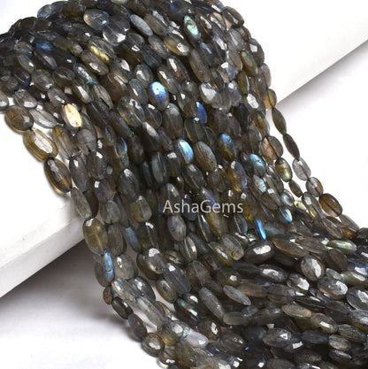 beautiful Labradorite Faceted Oval Gemstone Beads,13"Strand Natural Fire Labradorite beads Black Rainbow Handmade Uneven Oval Briolette Bead