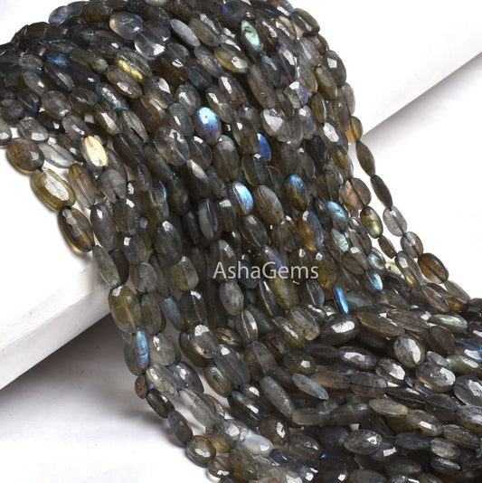 beautiful Labradorite Faceted Oval Gemstone Beads,13"Strand Natural Fire Labradorite beads Black Rainbow Handmade Uneven Oval Briolette Bead