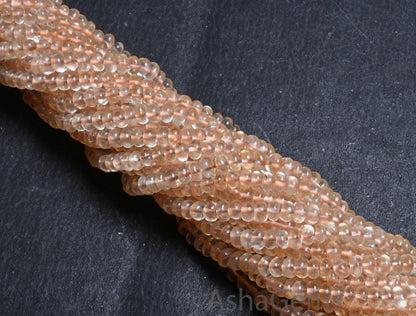 Fine Quality Citrine Quartz Smooth Rondelle Gemstone Loose Beads, Natural Yellow Citrine Plain Handmade Citrine Tiny Bead Jewelry Craft SALE (AG 12291)