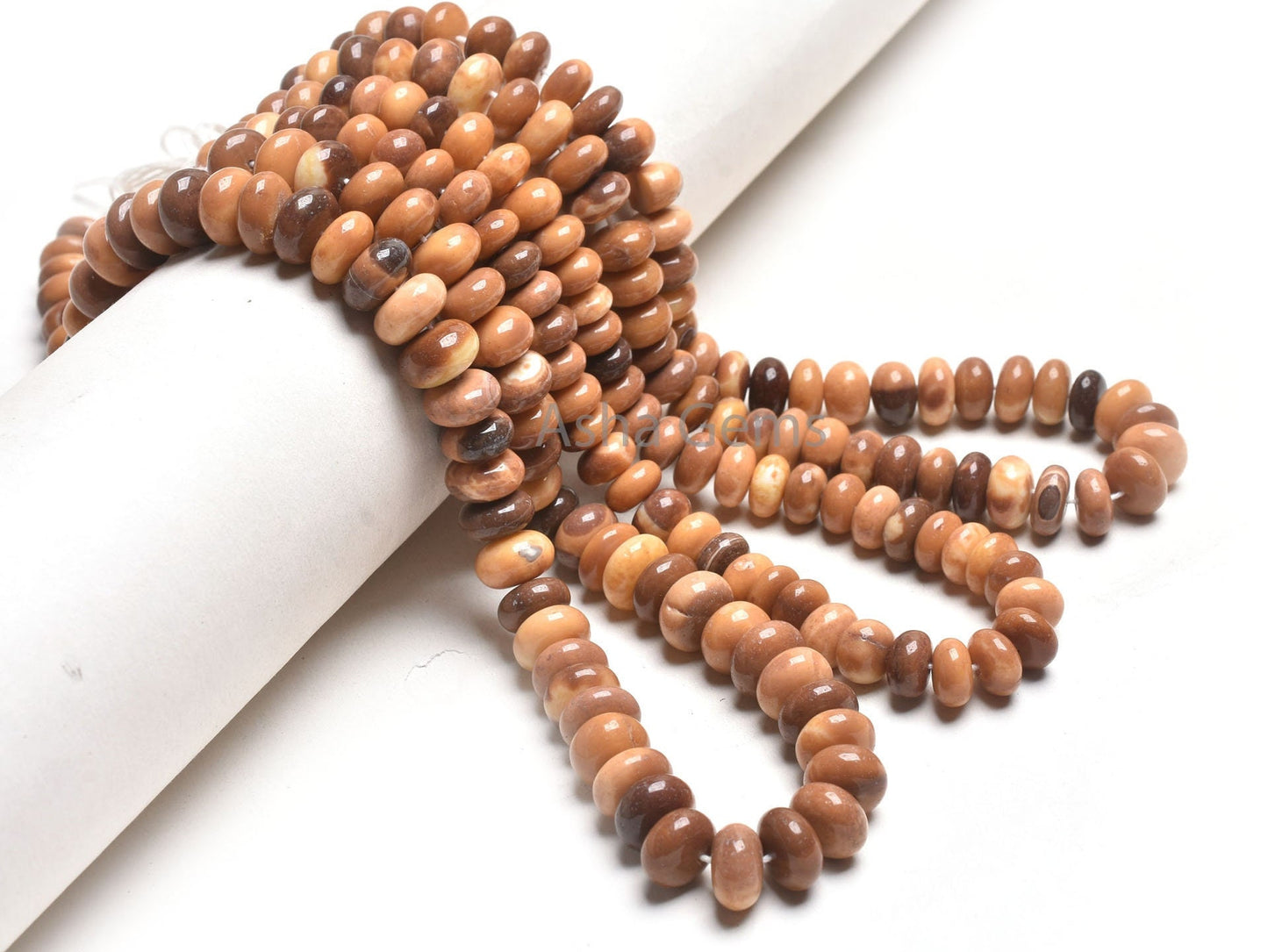Beautiful Shaded Chocolate Brown Opal Smooth Gemstone Beads, Opal Plain Rondelle Handmade Beads, Boulder Opal Bead Jewelry Making Craft SALE