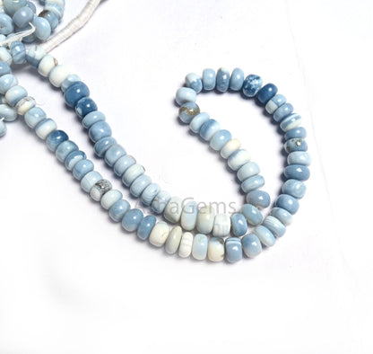 Beautiful Blue Oregon Opal Handmade Uneven Rondelle Shape Beads,8-9 mm Shaded Pigeon Blue Opal Smooth Gemstone Loose Opal Beads Jewelry SALE