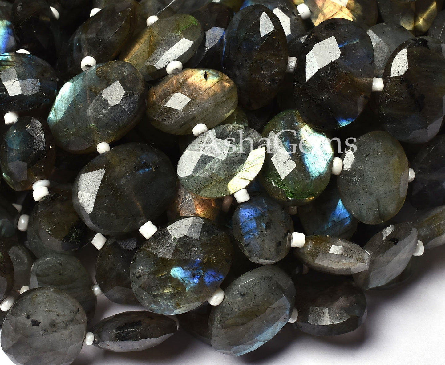 Natural Multi Fire Labradorite Faceted Oval Shape Beads, Labradorite Oval Gemstone Beads Oval Shape Briolette Labradorite Wholesale Jewelry