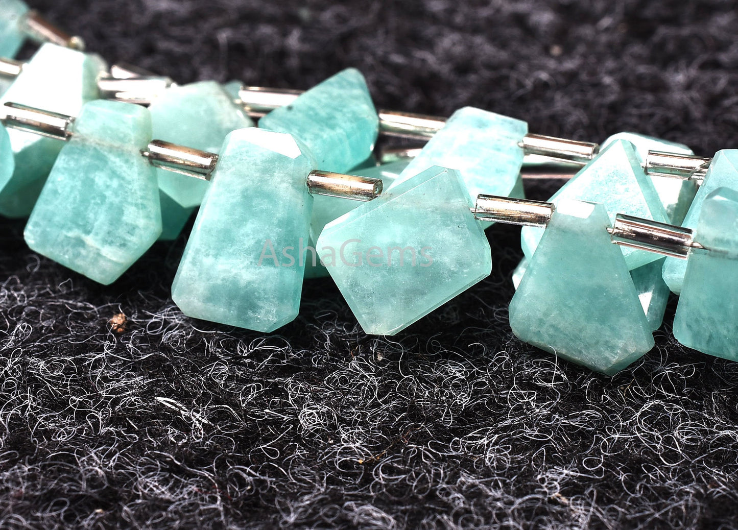 Beautiful Blue Amazonite Faceted Flat Nugget Beads,9"Strand Natural Amazonite uneven table cut Briolette Beads, amazonite faceted slice Bead