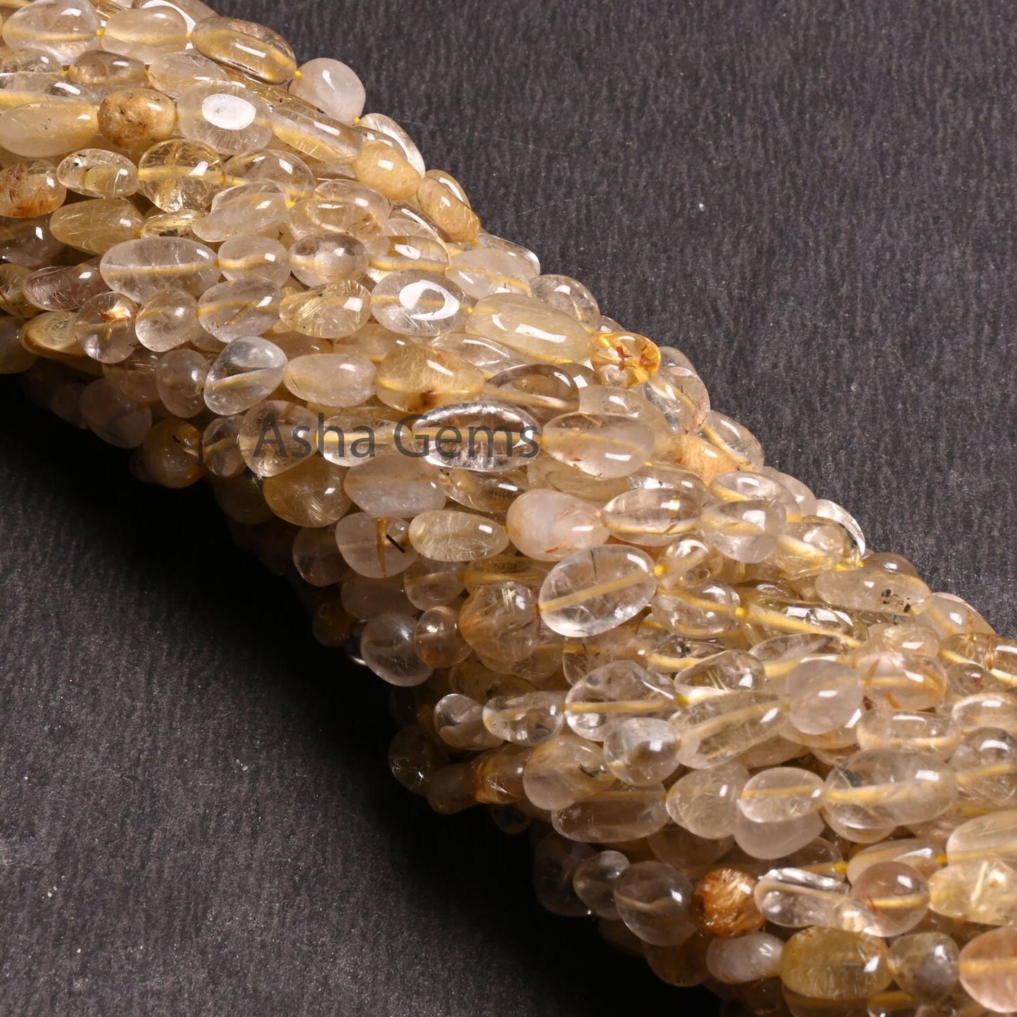 Natural Golden Rutile Smooth Tiny Nugget Gemstone Loose Beads, Beautiful Golden Rutile Plain Handmade Nugget Shape Rutile Bead Jewelry Craft (AG 22275)