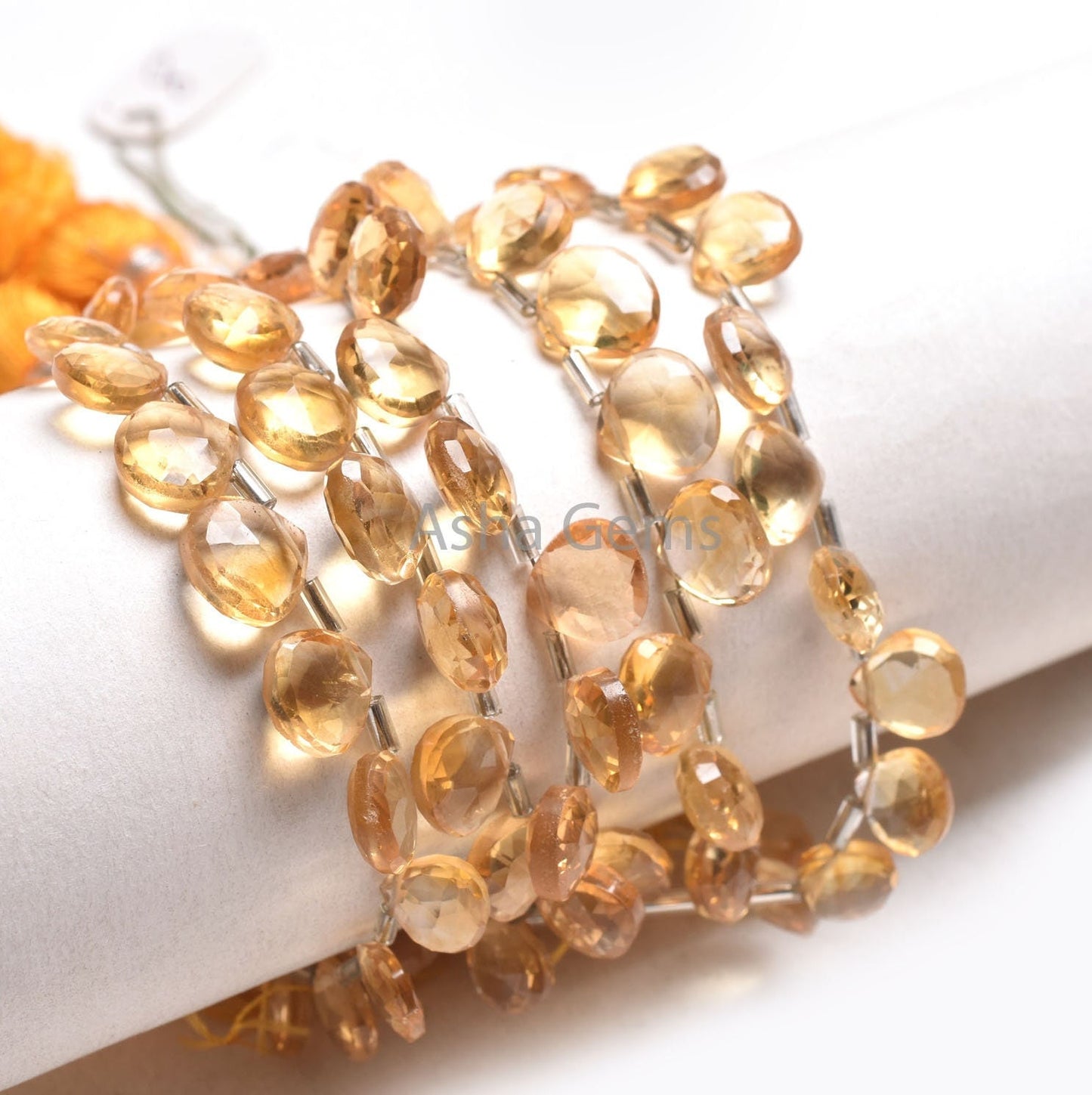 AAA Quality Natural Citrine Quartz Faceted Heart Shape Beads, Yellow Citrine Machine Cut Heart Briolette Gemstone Citrine Beads Jewelry SALE