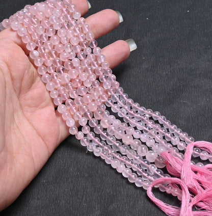 13"Strand Stunning Rose Quartz Smooth Round Shape Gemstone Beads, Fine Pink Rose Quartz Plain Round Ball Pink Quartz Bead Jewelry Craft SALE