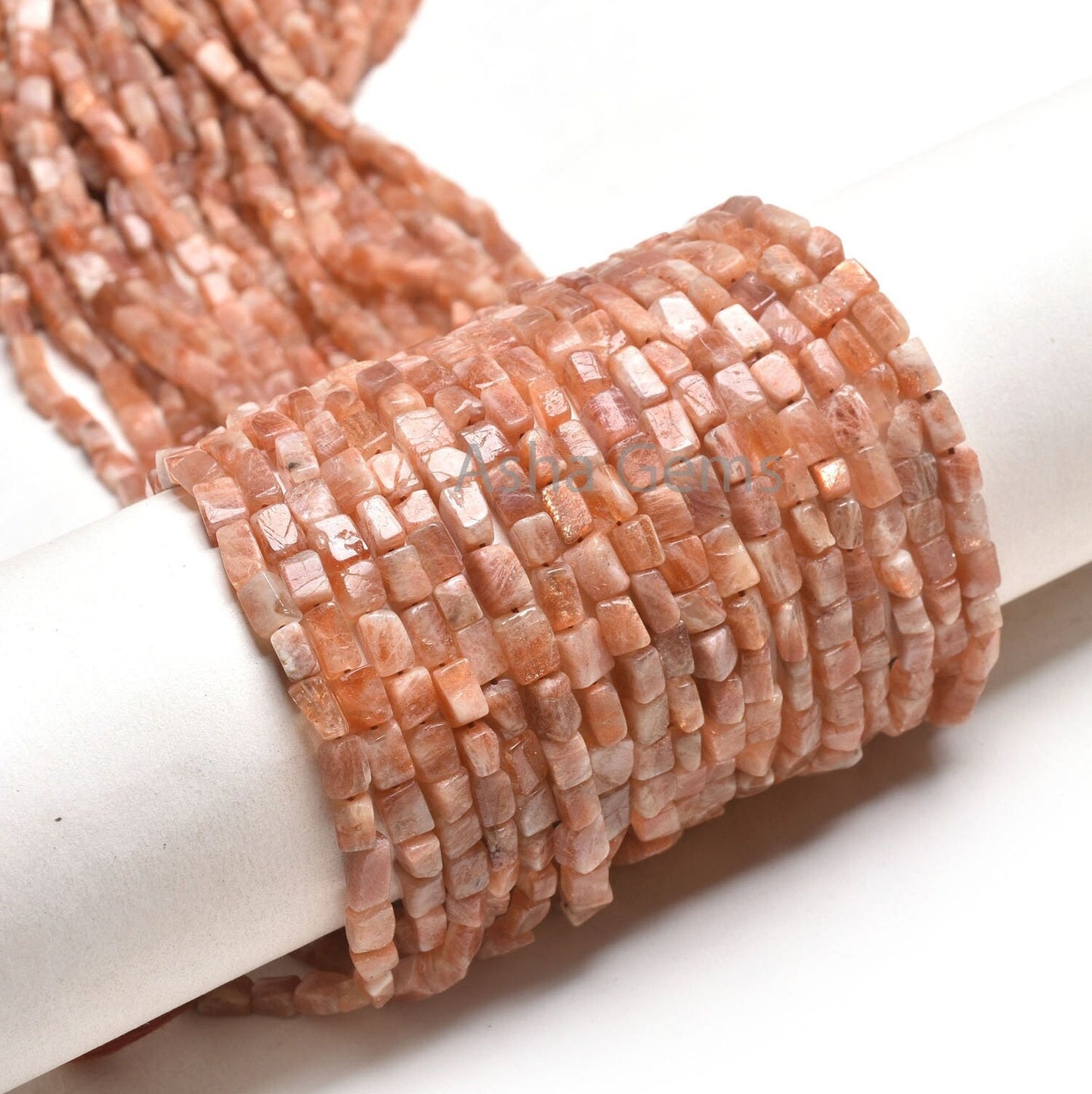 Natural Sunstone Smooth Rectangle Shape Gemstone Beads,14" Red Sunstone Plain Handmade Fancy Chicklet Straight Drill Bead Jewelry Craft SALE