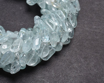 Rare Blue Topaz Smooth Nugget Shape Beads,12.5"Strand Natural Topaz Handmade Uneven Tumble Straight Drill Loose Gemstone Topaz Bead Jewelry (AG 22128)