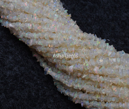 Beautiful 34"Strand Natural Ethiopian Opal Uncut Chips Gemstone Beads,Ethiopian opal Raw Nuggets Smooth Bead AAA Quality tiny Opal Chip Bead