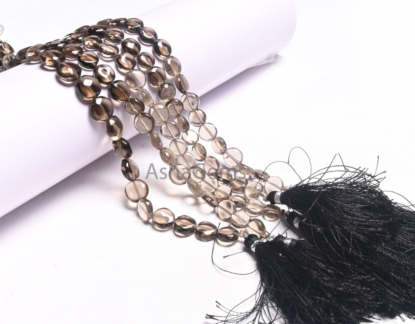 Fine Quality Smoky Quartz Smooth Coin Shape Gemstone Beads, Natural Shaded Smokey Plain Handmade Coin Straight Drill Smoky Bead Jewelry SALE