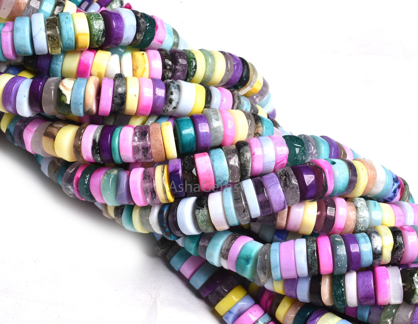 beautiful Mix gemstone Smooth Tyre Shape beads,8 mm Multi Color stone Disco plain Handmade Heishi tyre Beads, disco beads For Jewelry Crafts
