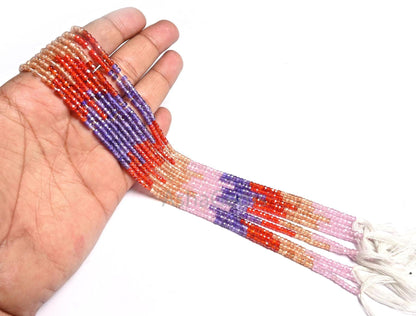 13" Strand Multi Color Zircon Faceted Rondelle Shape Beads,3mm Zircon Beads, Cubic Zirconia Faceted Beads, Multi Shaded Zircon Beads Jewelry
