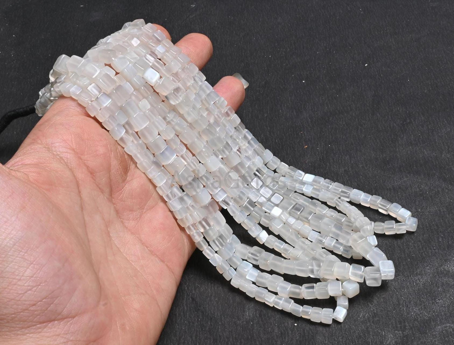 Fine Quality White Moonstone smooth 3D Cube Box Beads,Natural White Moonstone Cube Shape Handmade Moonstone Gemstone Bead Jewelry Craft SALE